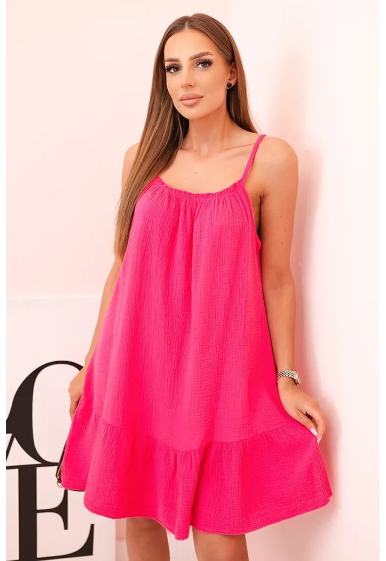 Rochie cu bretele si volane -