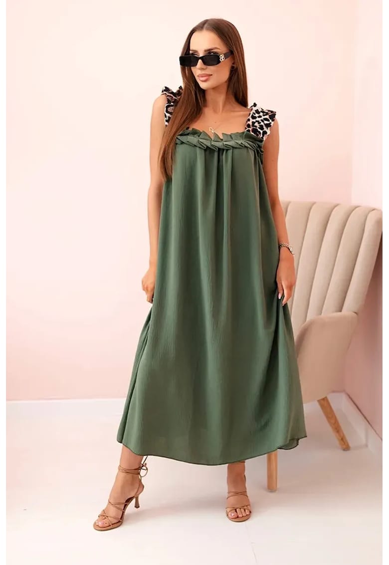 Rochie de dama cu bretele cu model leopard -