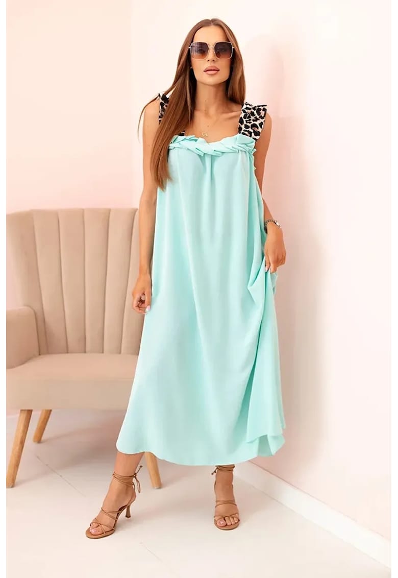 Rochie cu bretele cu imprimeu leopard -