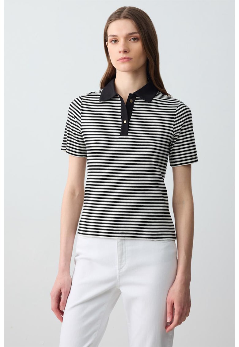 Tricou polo cu dungi