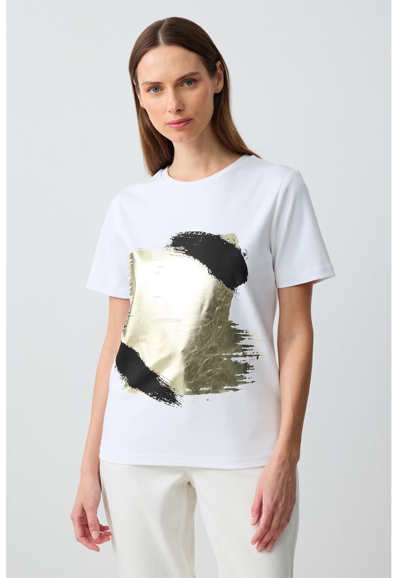 Tricou de bumbac cu imprimeu abstract