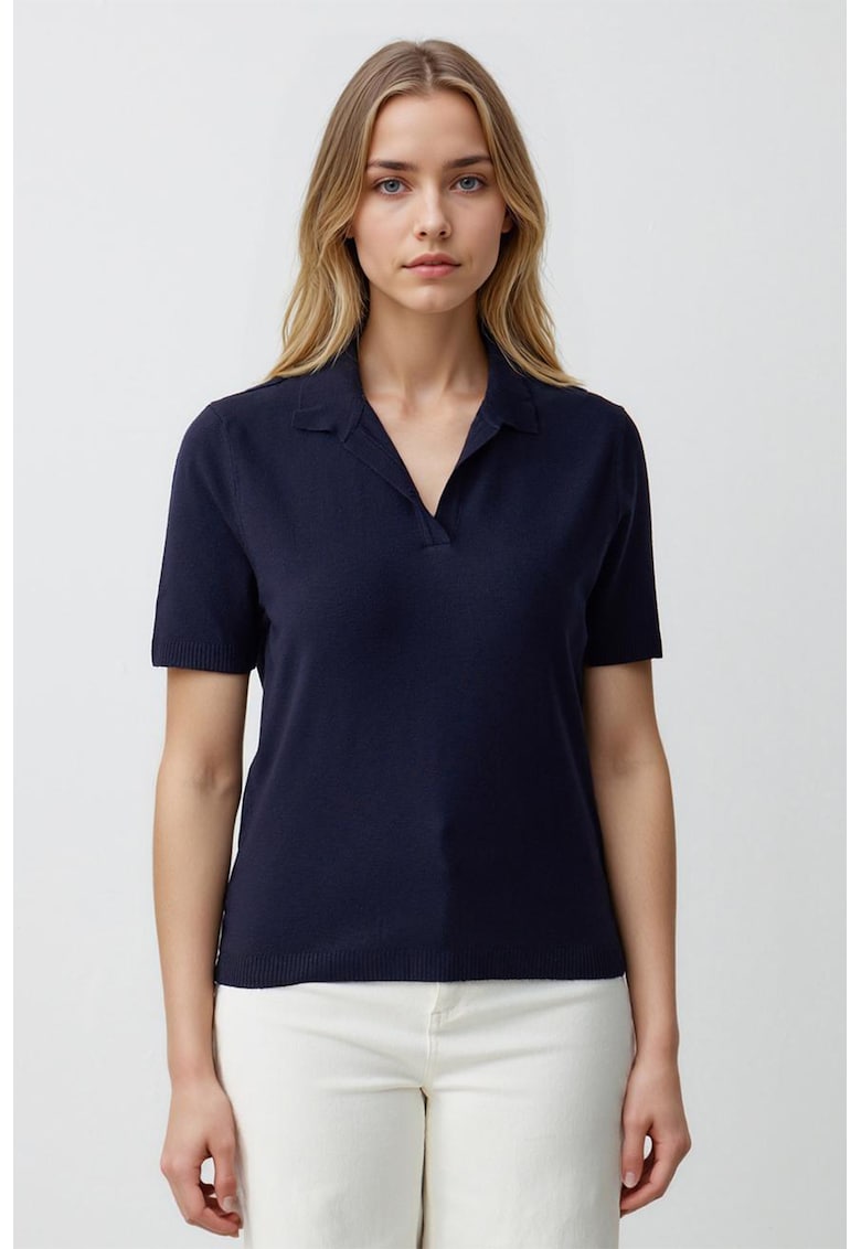 Tricou polo relaxed fit - Bleumarin