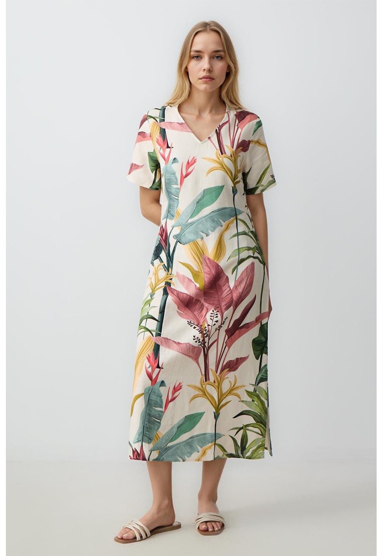 Rochie lunga cu model floral