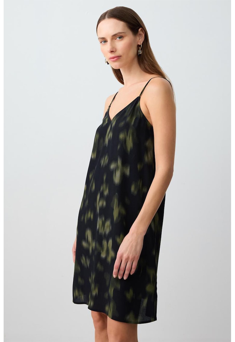 Rochie scurta cu decolteu in V - Negru