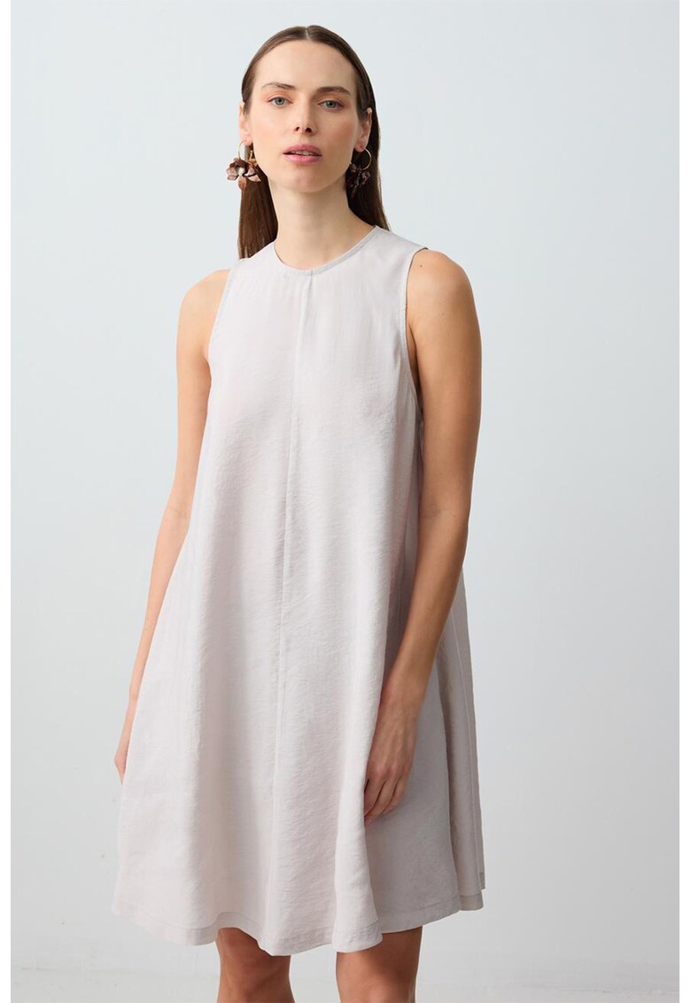 Rochie scurta supradimensionata cu decolteu la baza gatului