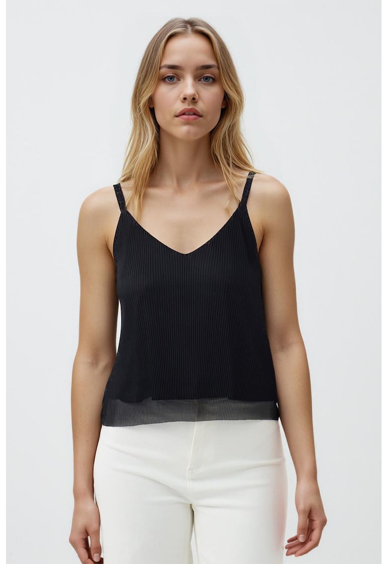 Bluza uni cu decolteu in V - Negru