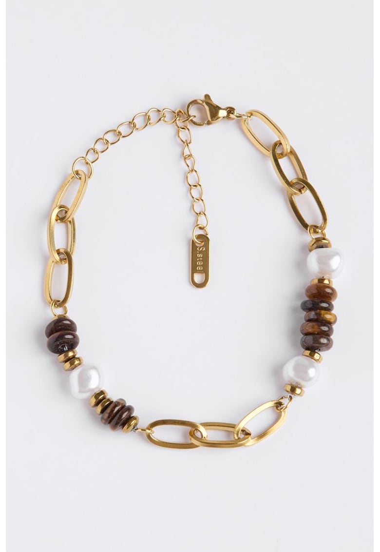 Bratara cu margele si perle sintetice