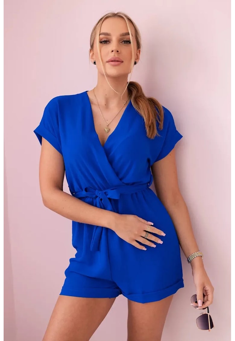 Salopeta scurta cu cordon in talie -