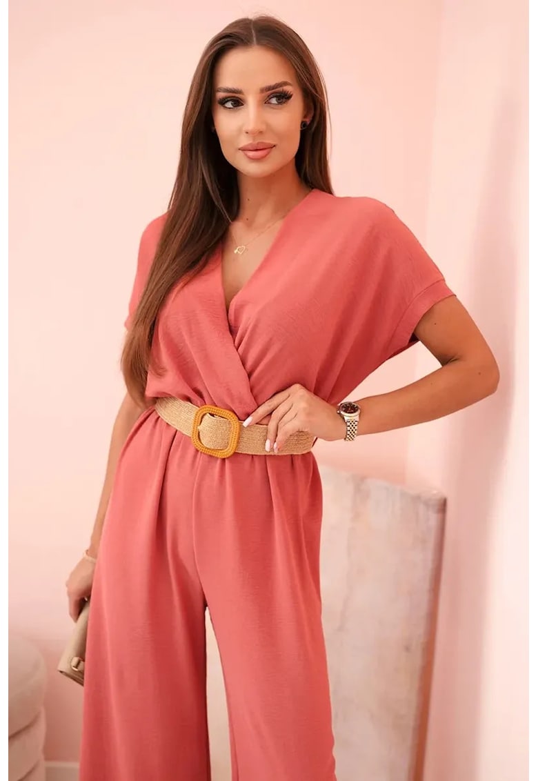 Salopeta cu o curea decorativa in talie -