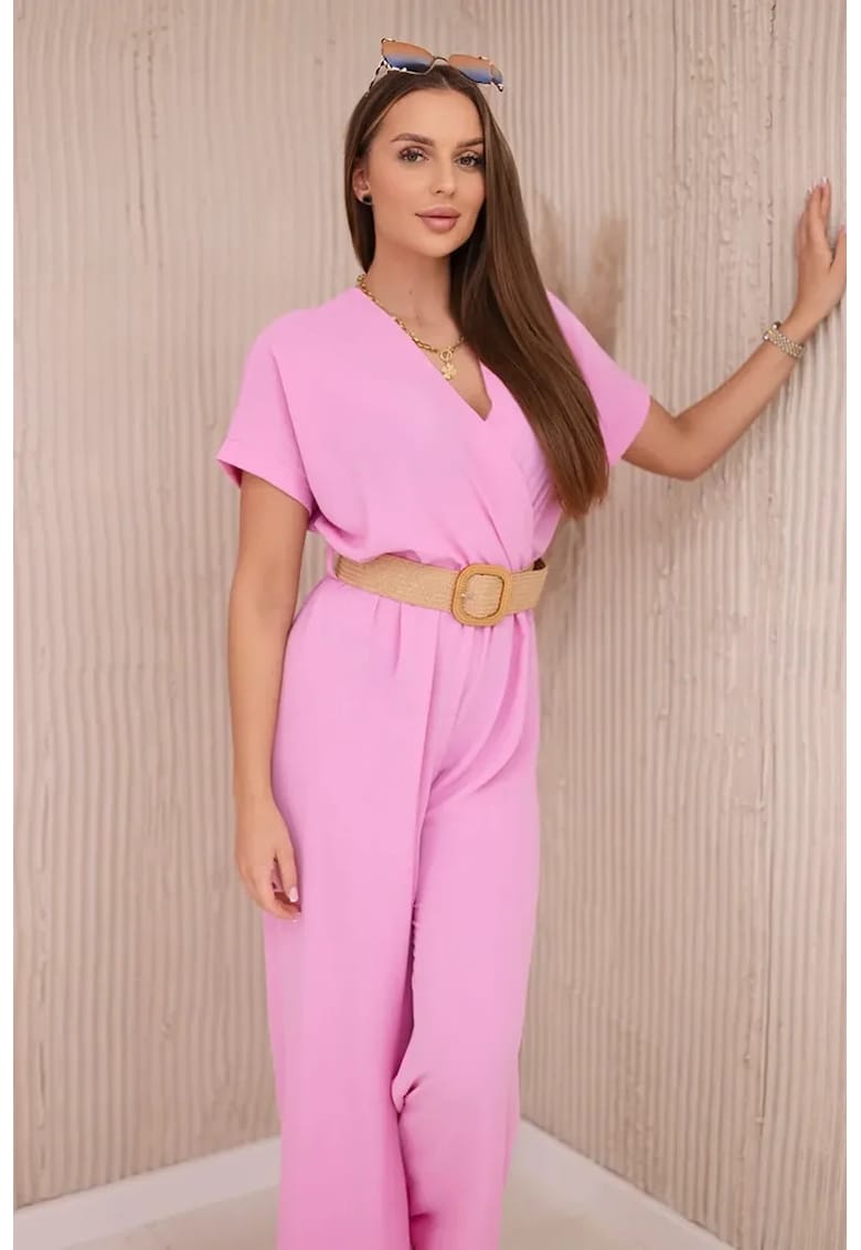 Salopeta cu o curea decorativa in talie -