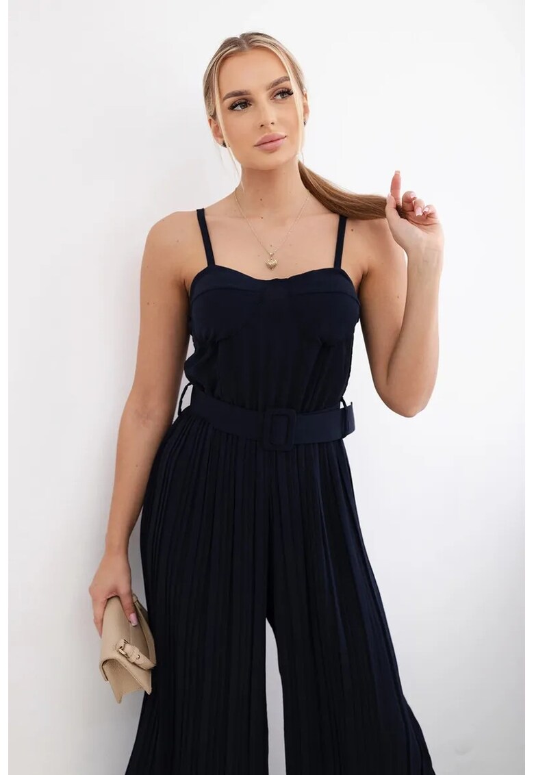 Salopeta plisata cu bretele subtiri -