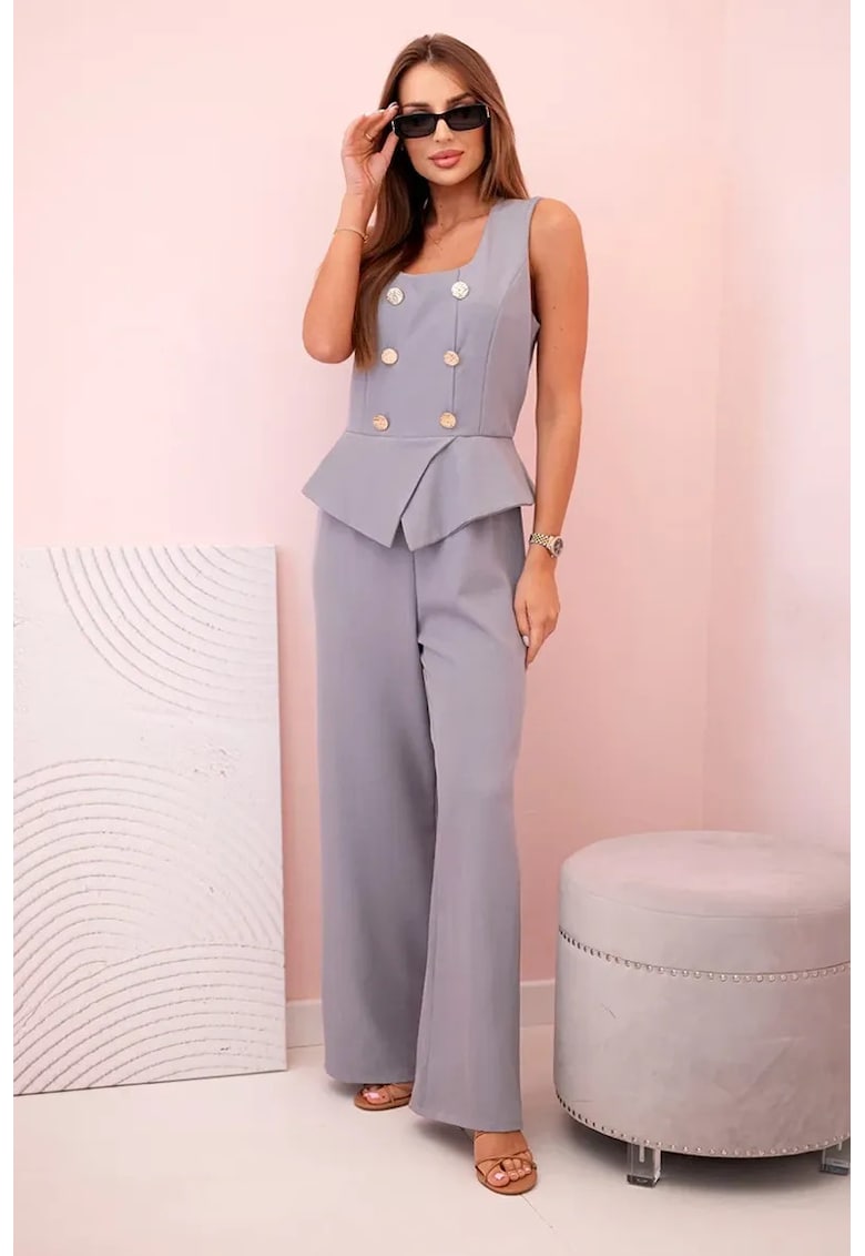 Salopeta fara maneci cu nasturi decorativi -