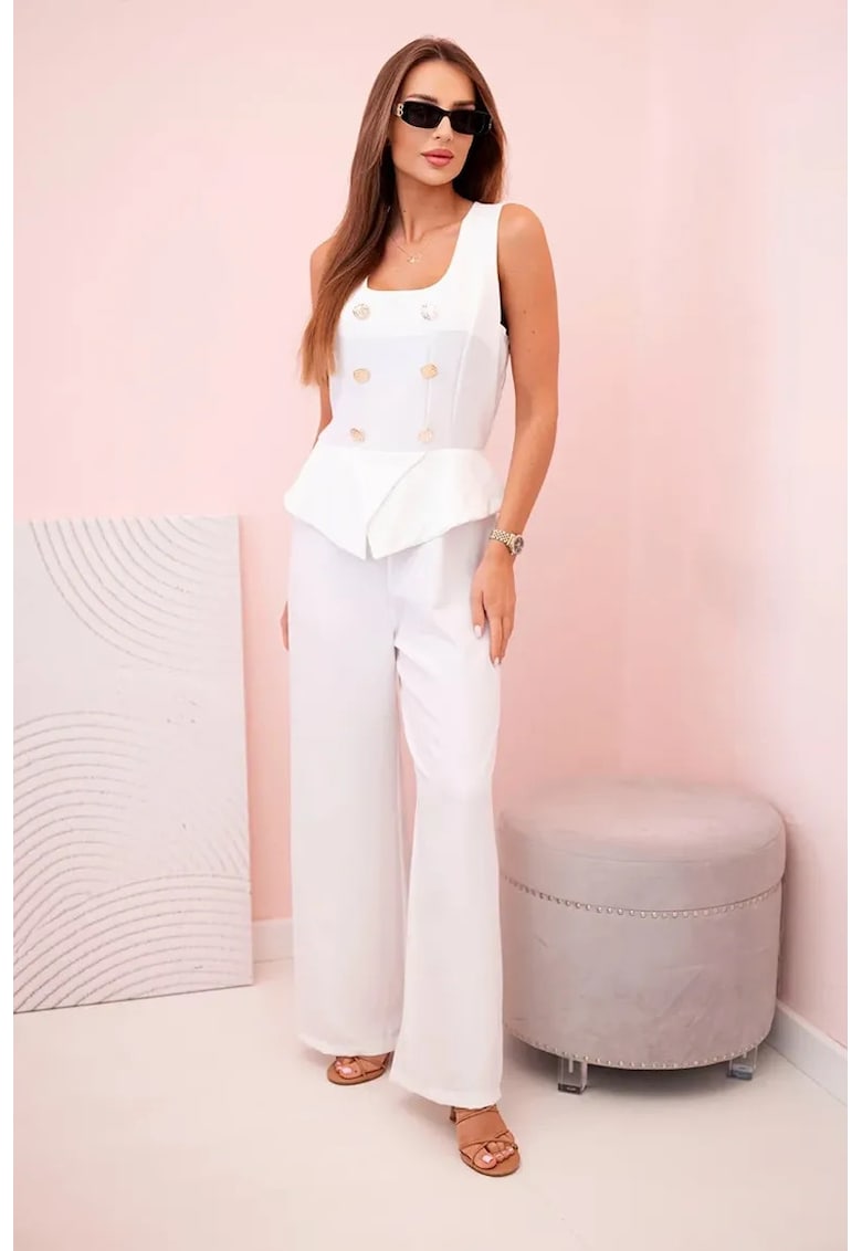 Salopeta fara maneci cu nasturi decorativi -