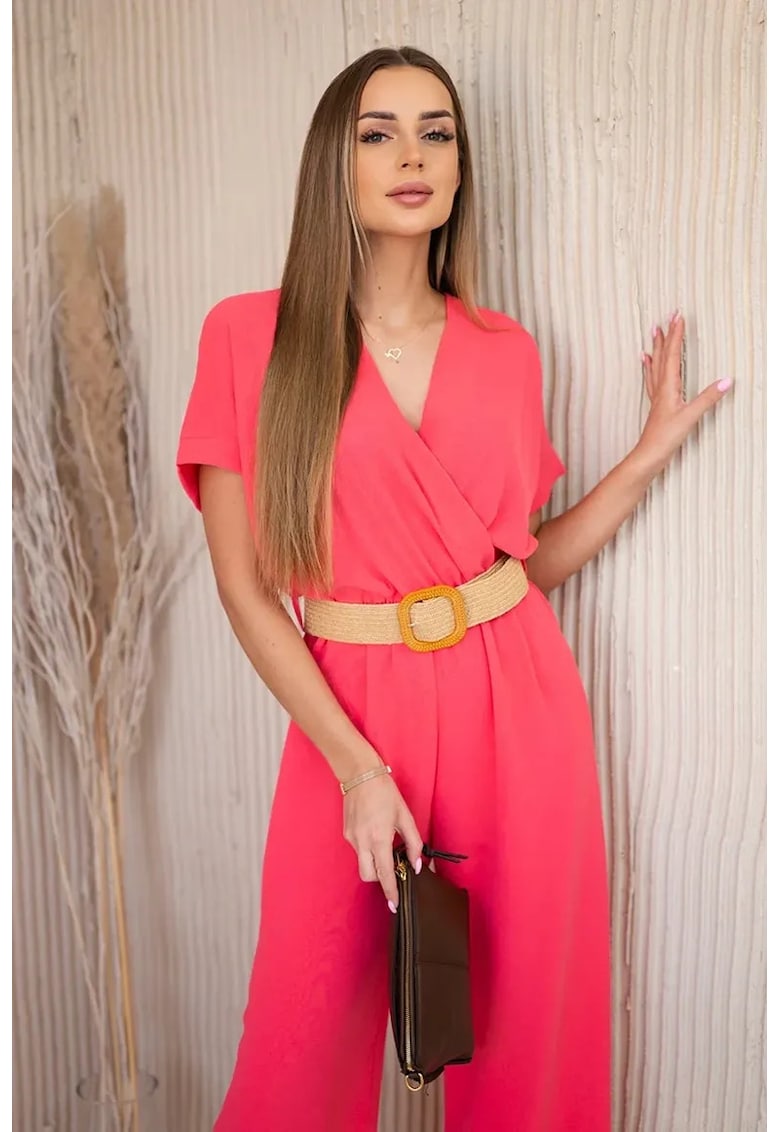 Salopeta cu o curea decorativa in talie -