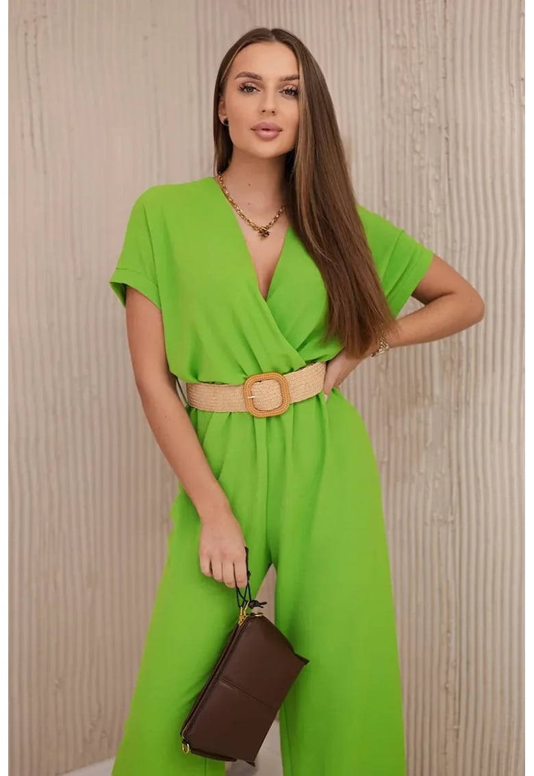 Salopeta cu o curea decorativa in talie -