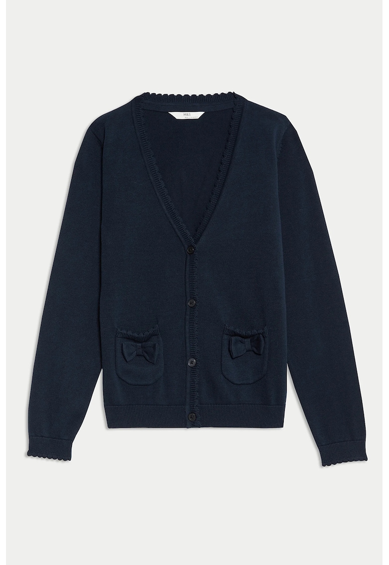 Marks Spencer Cardigan cu decolteu in V si buzunare - Albastru ultramarin