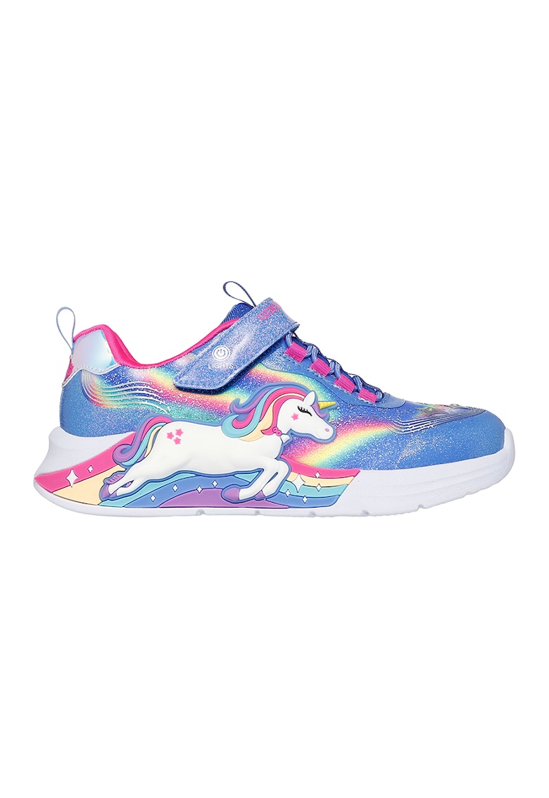 Pantofi sport Unicorn Chaser cu lumini - Roz deschis/Albastru deschis