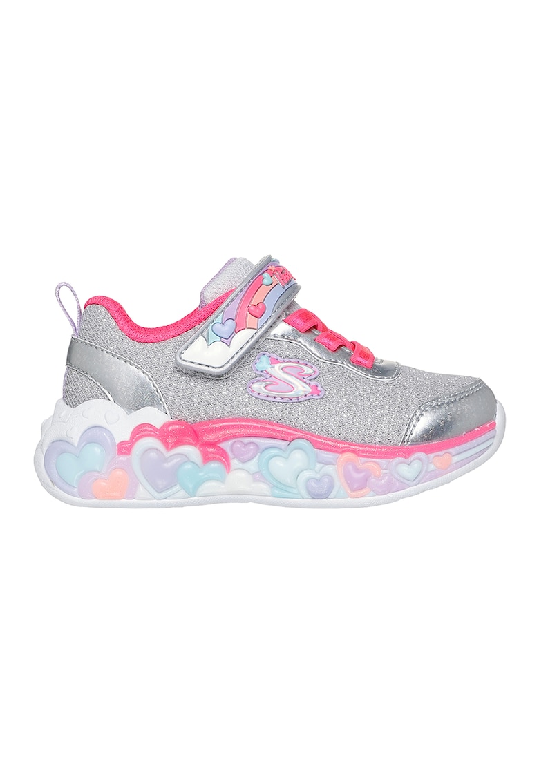 Pantofi sport S-Lights cu aspect stralucitor - Fucsia/Argintiu