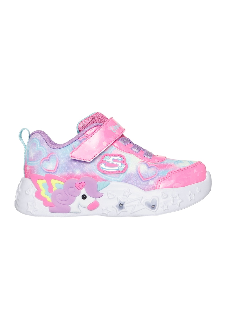 Pantofi sport Unicorn Charmer cu LED-uri si velcro
