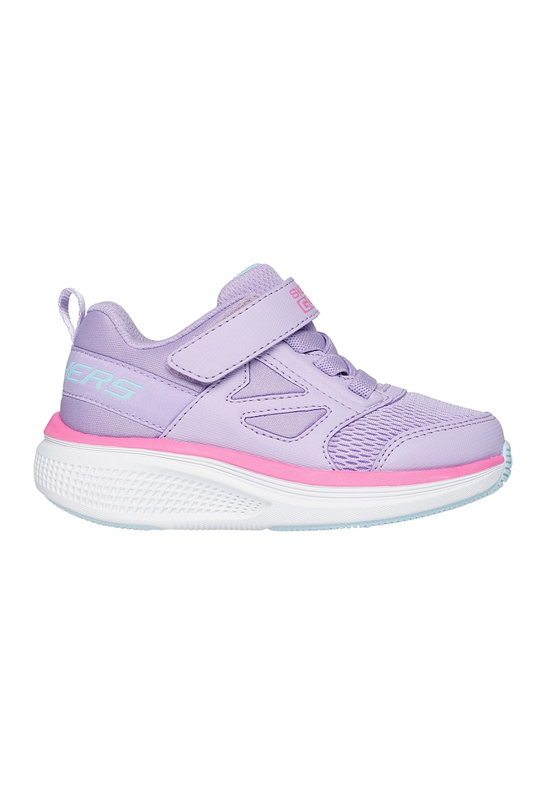 Pantofi cu velcro si insertii de plasa - Roz pastel/Lila/Alb optic