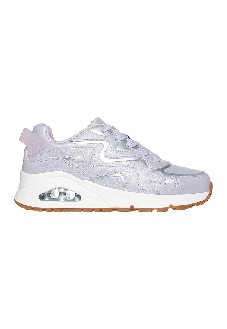 Pantofi sport cu garnituri metalizate - Albastru prafuit/Alb optic/Caramel