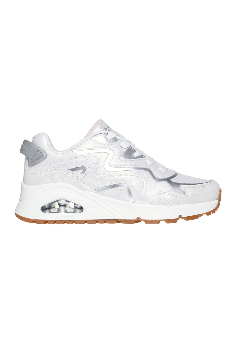 Pantofi sport cu garnituri metalizate - Gri deschis/Alb optic/Caramel