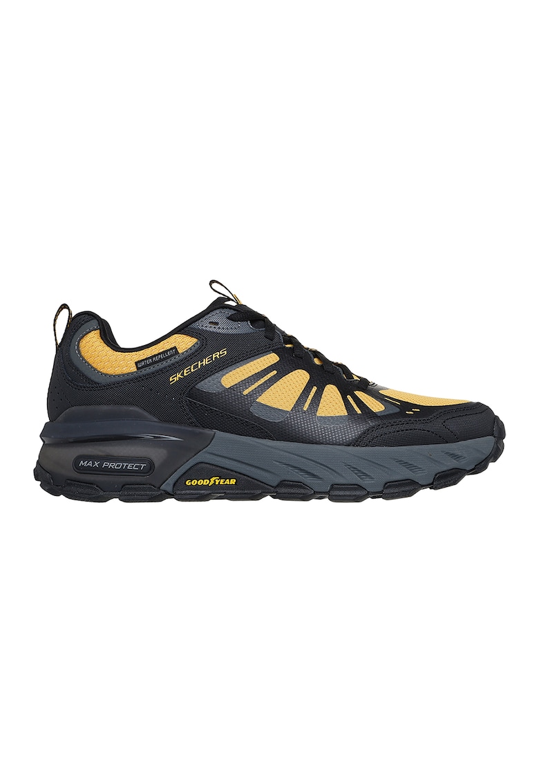 Pantofi cu garnituri din piele pentru trekking Max Protect - Negru/Galben