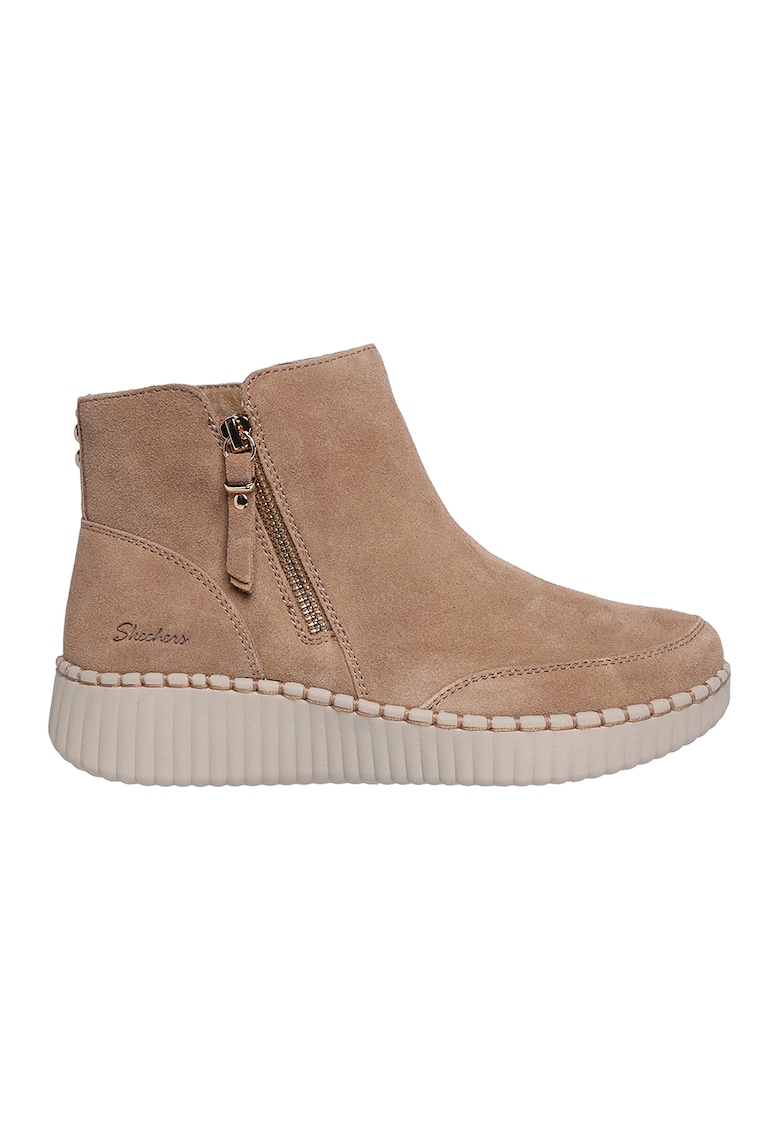 Skechers Ghete din piele intoarsa Wilshire Blvd - Maro taupe
