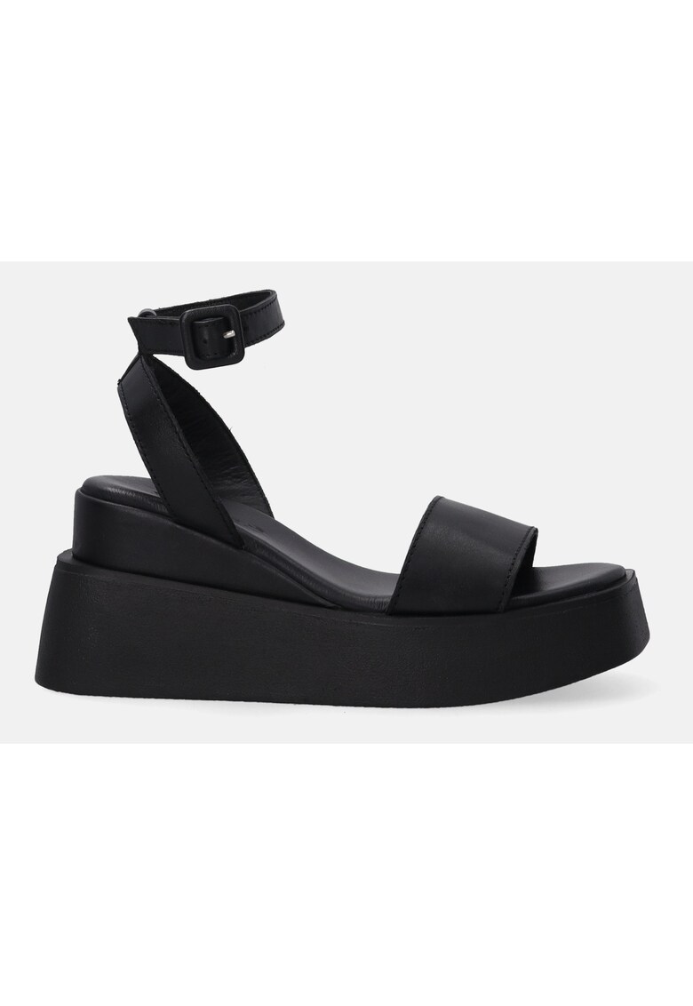 Sandale wedge de piele