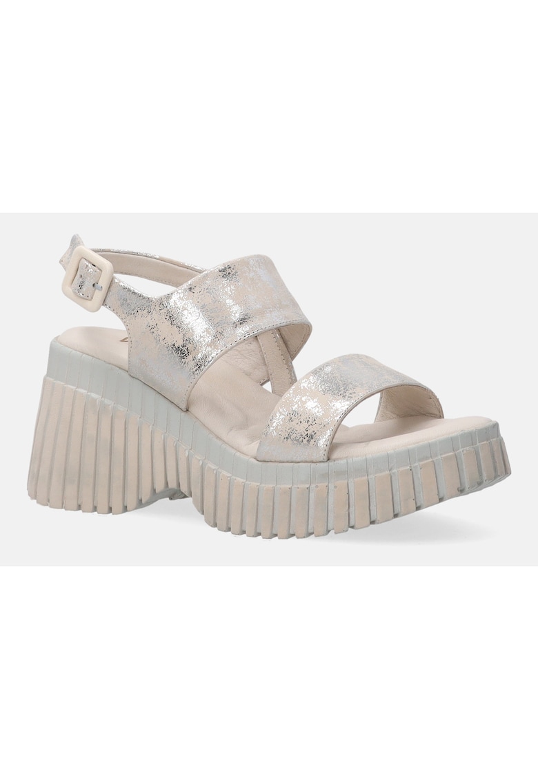 SANDALE CU PLATFORMA SI ASPECT METALIZAT