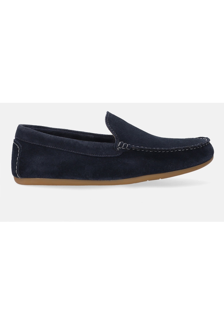 Pantofi loafer cu talpa plata - de piele intoarsa