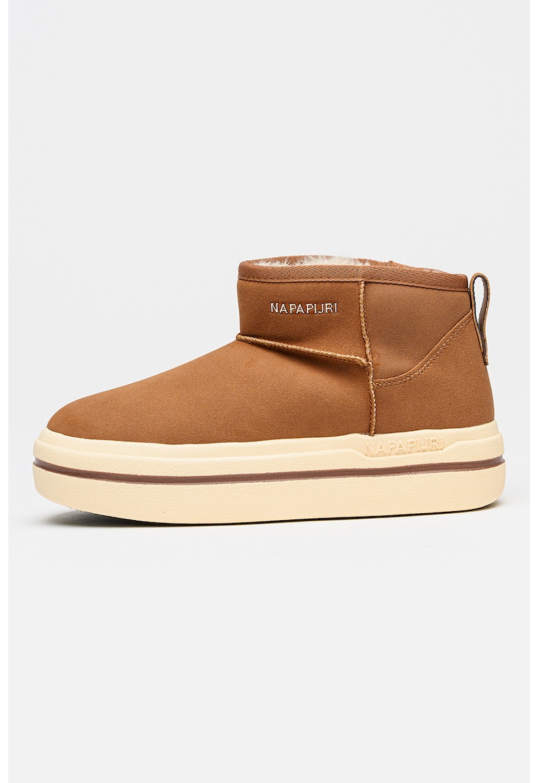 Ghete slip-on flatform - Maro cognac