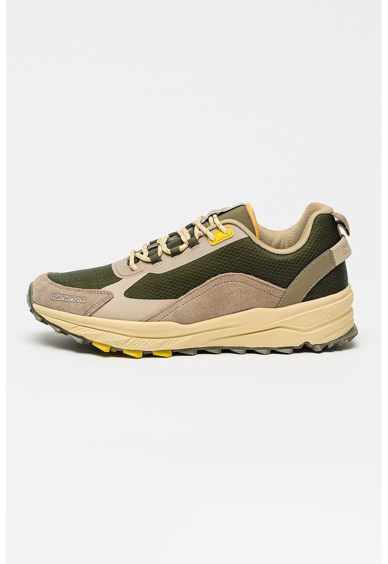 PAntofi sport Vortec cu model colorblock si garnituri de piele intoarsa