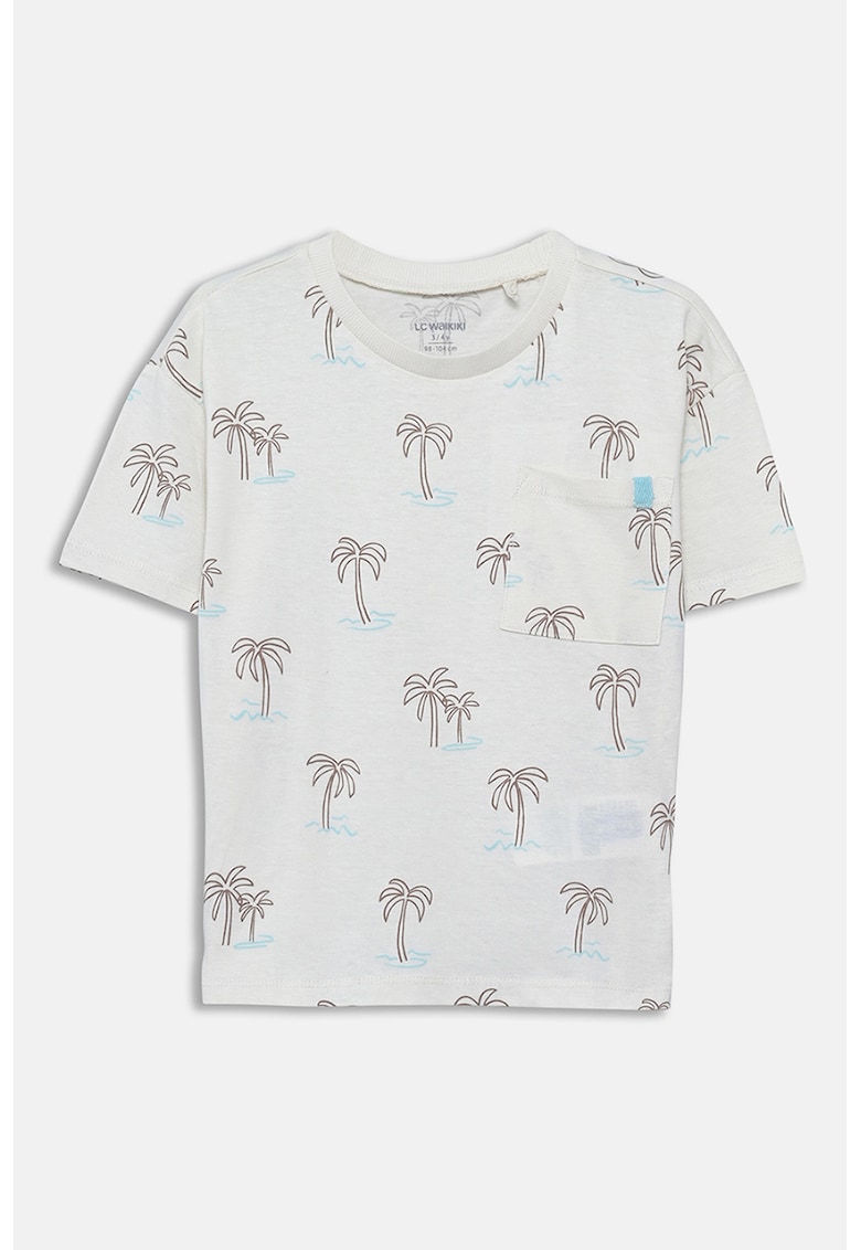 Tricou cu model si buzunar pe piept