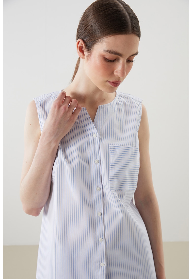 Camasa fara maneci cu dungi