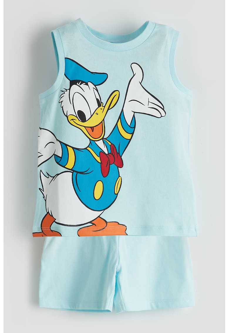 Set de top si pantaloni scurti cu imprimeu Donald Duck