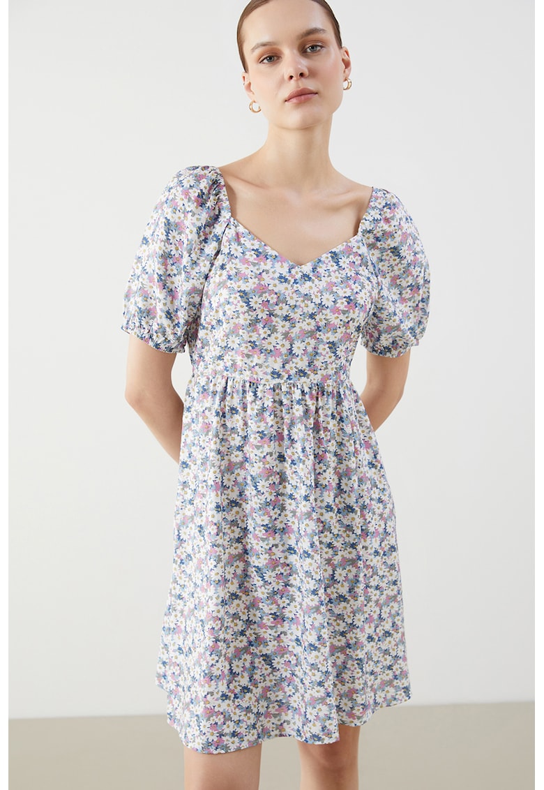 Rochie evazata cu model floral