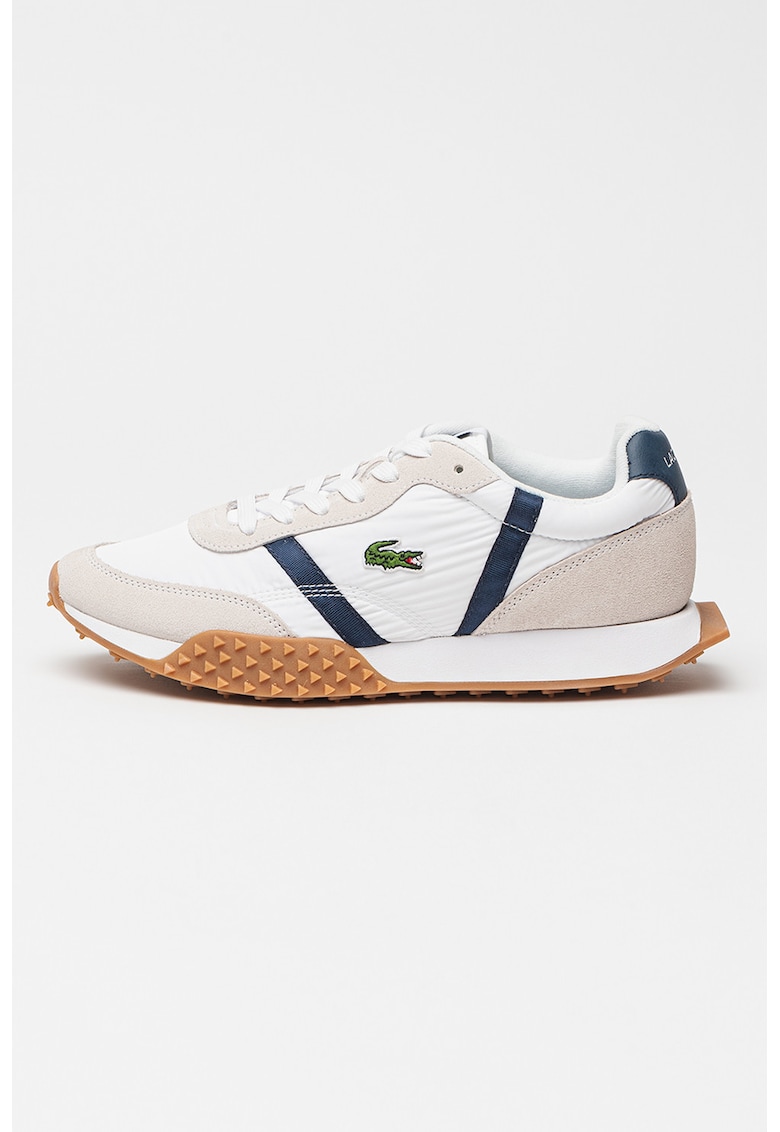 Pantofi sport cu garnituri din piele intoarsa Spin - Alb/Maro nisip