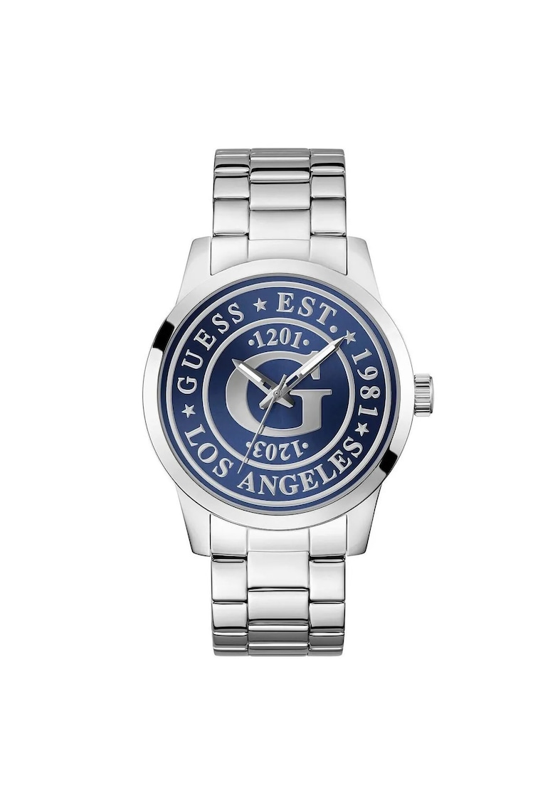 Ceas barbatesc GW0888G1 - Quartz - 44mm - albastru - curea din otel argintie - 5ATM