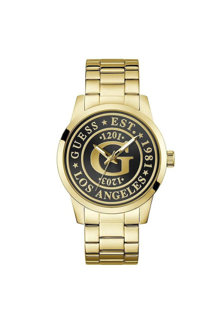 Ceas barbatesc model GW0888G2 - mecanism Quartz - carcasa neagra - curea din otel aurie - 44mm - 5ATM