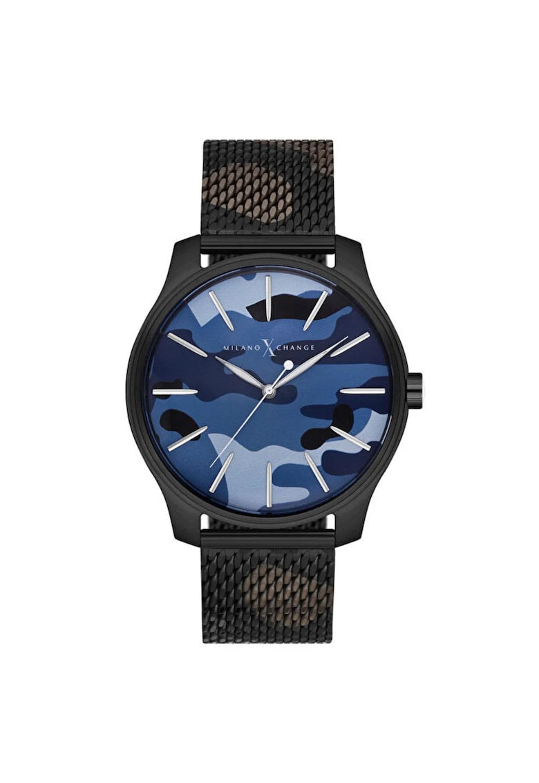 Ceas barbatesc MEX3104 - carcasa otel 44mm - curea otel - rezistent la apa 3 ATM - negru