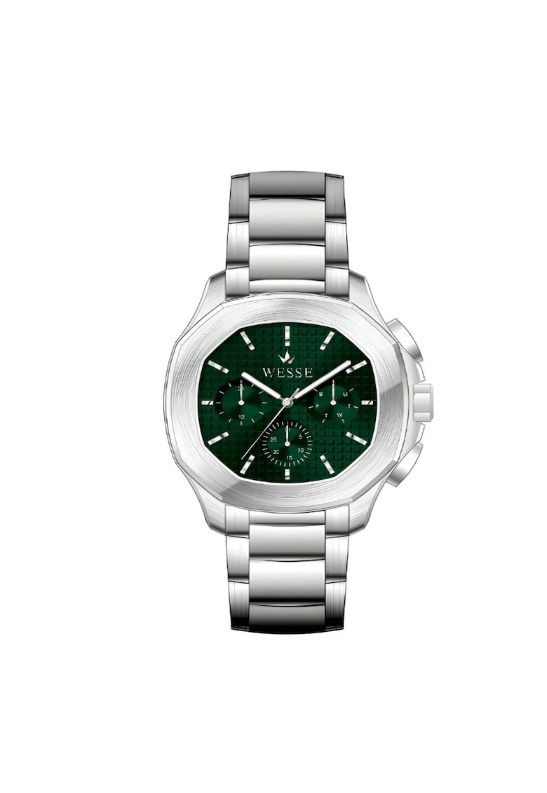 Ceas barbatesc  WWG209404 - curea metalica - cadran verde - 44 mm - rezistent la apa 5 ATM