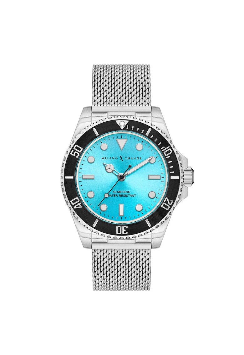 Ceas barbatesc  model MXG1120 - curea din otel gri metalizat - mecanism Quartz - rezistenta la apa 5 ATM - 43 mm.