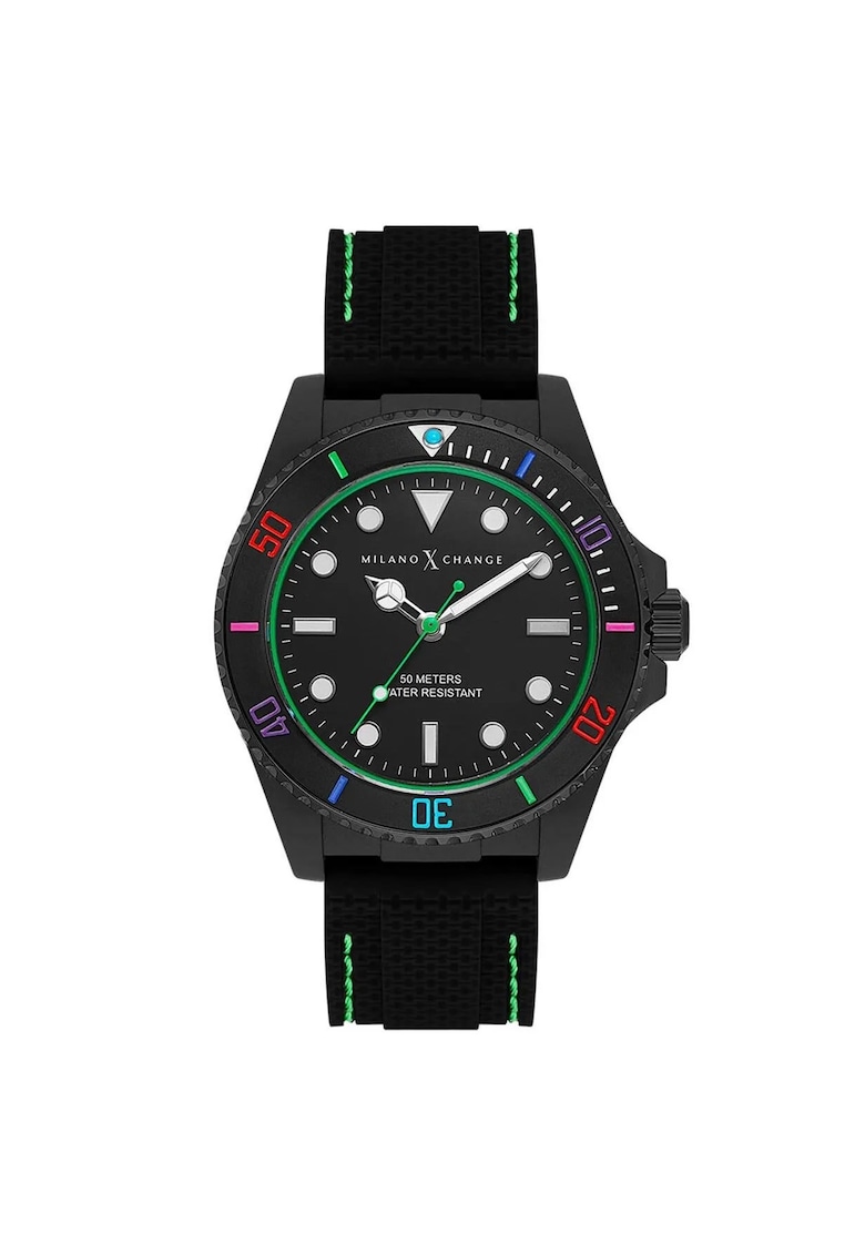 Ceas barbatesc 43 mm - curea plastic - rezistent la apa 5 ATM - negru Ceas barbatesc 43 mm - curea plastic - rezistent la apa 5 ATM - negru