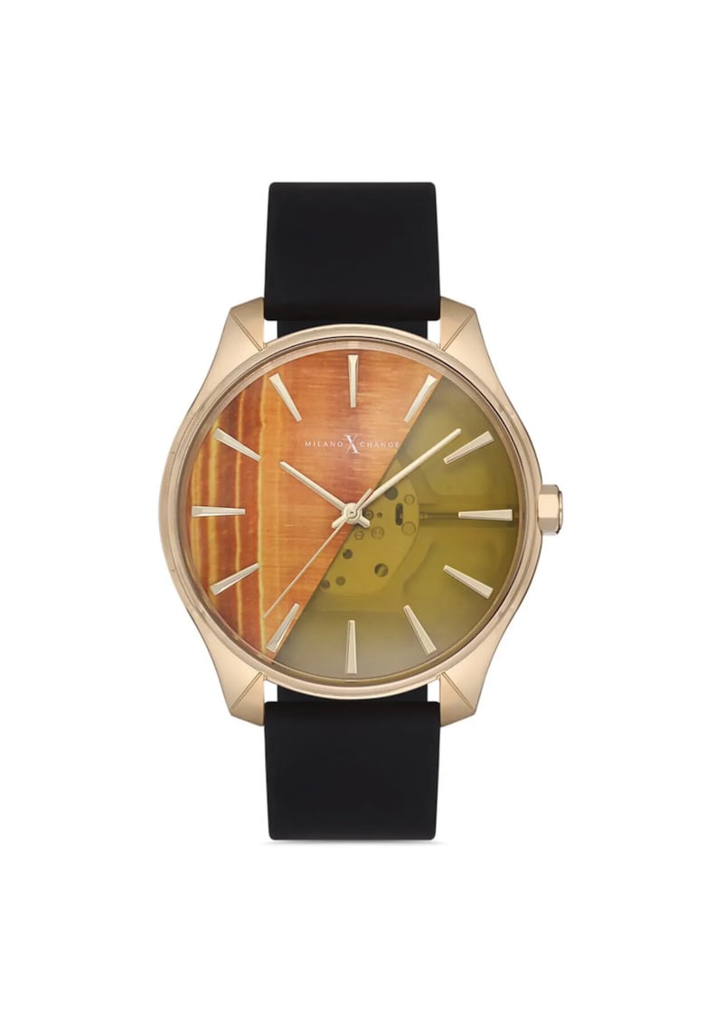 Ceas barbati MEX3174 auriu silicon 44mm