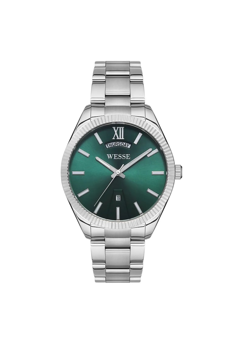 Ceas barbatesc WWG205506 - 42 mm - curea metalica - cadran verde - rezistent la apa 5 ATM Ceas barbatesc WWG205506 - 42 mm - curea metalica - cadran verde - rezistent la apa 5 ATM