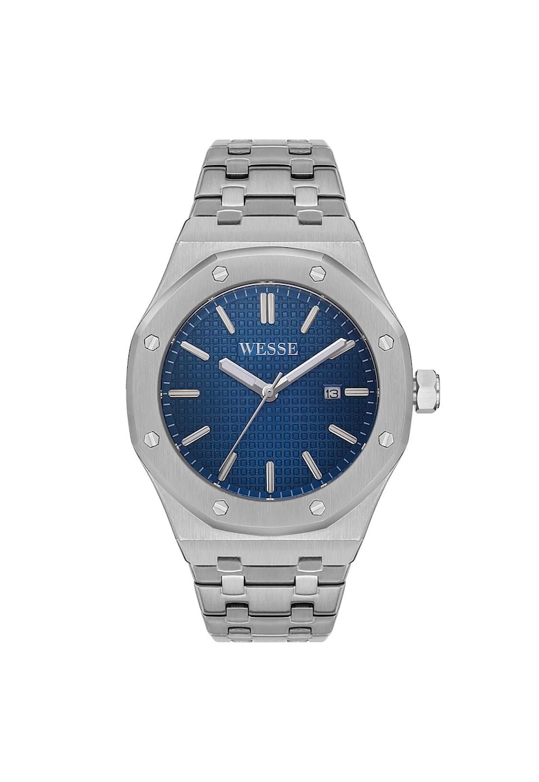 Ceas barbatesc  WWG402105 - 42mm - curea metalica - rezistent la apa 5 ATM - argintiu