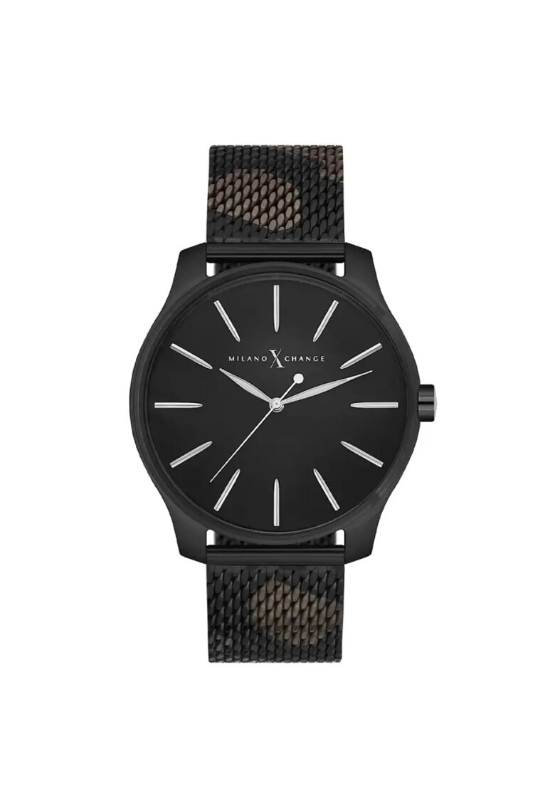 Ceas barbatesc MEX3103 - carcasa otel 44mm - curea otel - rezistent la apa 3 ATM - negru