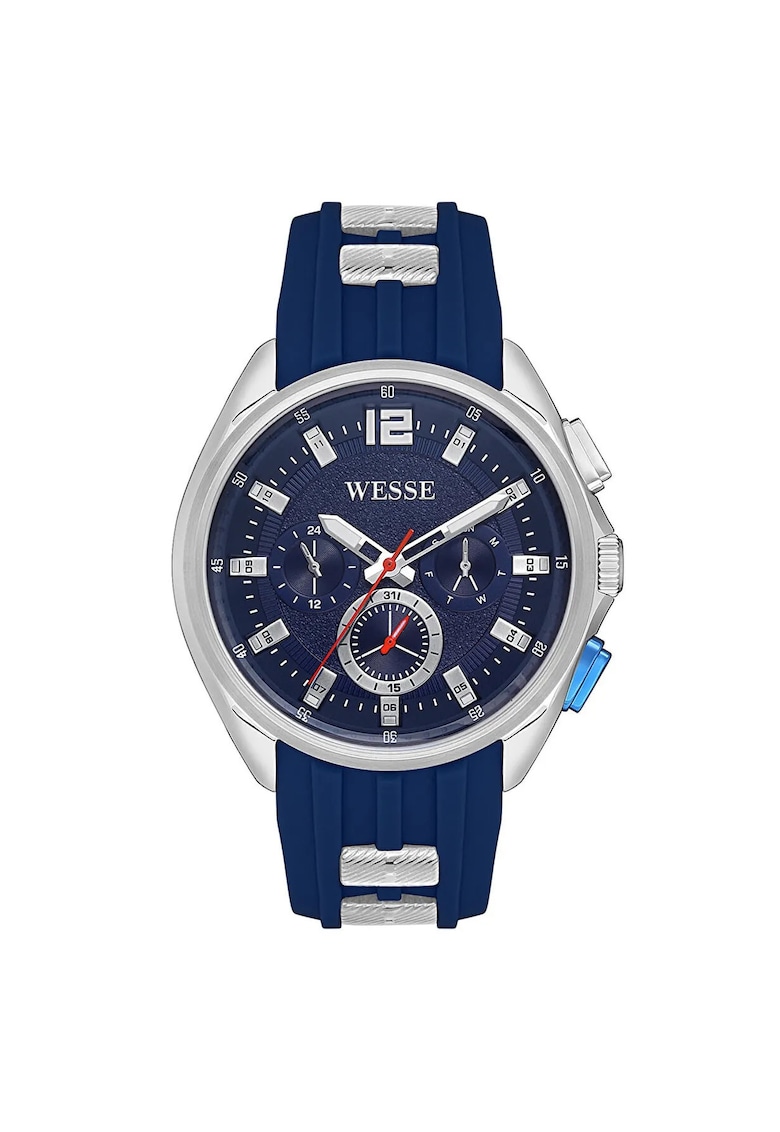 Ceas barbatesc WWG401903 - 47 mm - curea silicon navy blue - carcasa din otel - rezistenta la apa 5 ATM