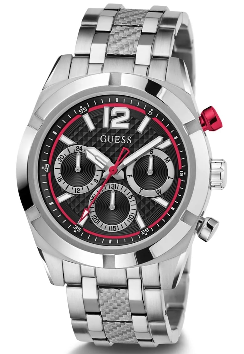 Ceas barbatesc GW0714G1 - 44mm - curea metalizata - rezistent la apa 5 ATM - culoare metalizata